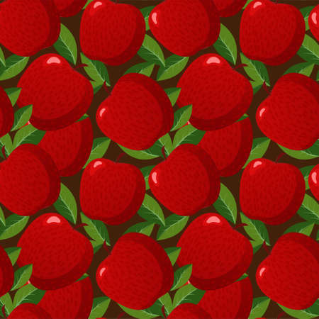 Seamless pattern with apples and leaves. Shana Tovaのイラスト素材