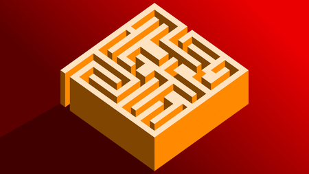 Labyrinth of Wooden Blocksのイラスト素材
