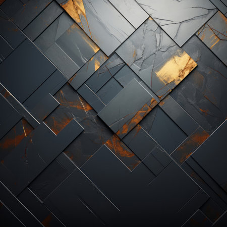 Dark Magma Modern Abstract Background, Modern Dark Abstract Background, Modern black blue abstract background. Minimal. Color gradient. Dark. Web banner. Geometric shape. 3d effect. Lines stripes triangles.の写真素材