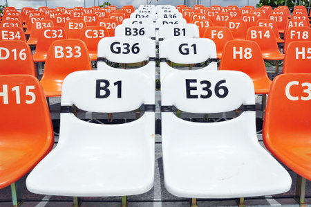 sport stadium orange and white look 