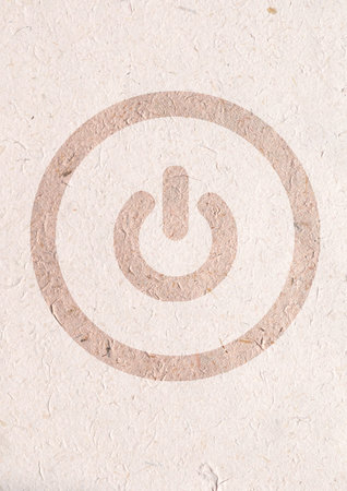 power on icon on recycle paper craft with , ecology concept