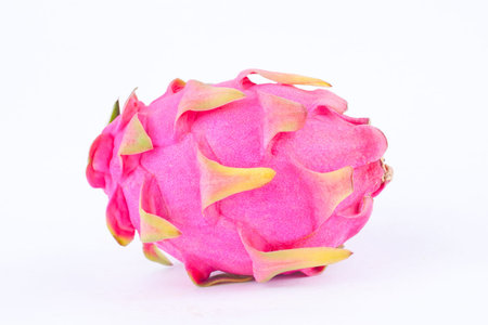 dessert  organic dragon fruit (dragonfruit) or pitaya on white background healthy fruit food isolatedの写真素材