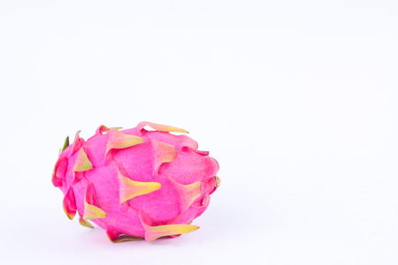 organic dragon fruit (dragonfruit) or pitaya on white background healthy fruit food isolatedの写真素材
