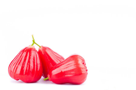 red rose apple  on white background healthy rose apple fruit food isolated