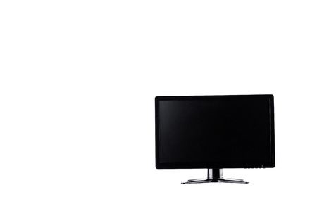 LED monitor computer display on white background  hardware  desktop technology isolatedの写真素材