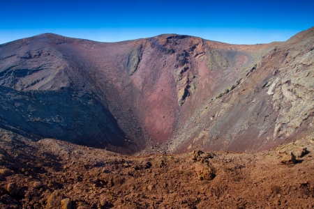 Volcanic landscape in the National park Timanfaya Lanzarote islandの写真素材