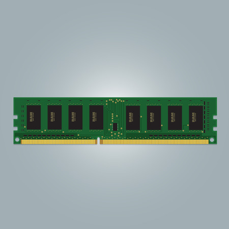 Computer RAM Random-Access Memory Chip Isolated. RAM Memory Module.のイラスト素材