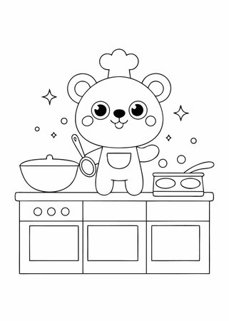 Bear cartoon design, Kawaii expression cute character funny and emoticon theme Vector illustrationのイラスト素材