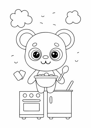 Bear cartoon design, Mascot pet animal domestic cute life nature and fauna theme Vector illustrationのイラスト素材