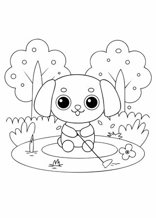 Cute dog cartoon design, Animal zoo life nature and fauna theme Vector illustrationのイラスト素材