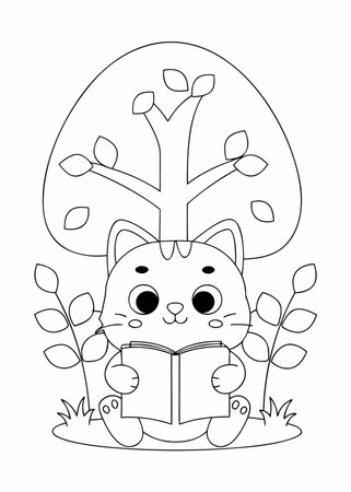 Cat cartoon design, Animal zoo life nature and fauna theme Vector illustrationのイラスト素材