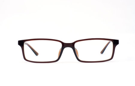 Brown glasses isolated on white background