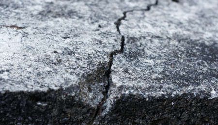 Crack rusty concrete texture. side view object.の写真素材