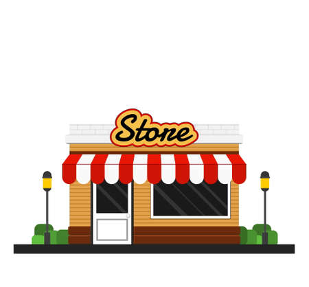Small Store vector icon illustration, Vivid color and vintage styleのイラスト素材