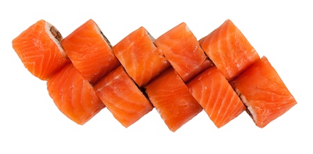 Japanese food. Rolls isolated on a white backgroundの写真素材