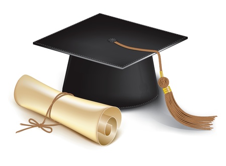Graduation cap and diploma. Vectorのイラスト素材