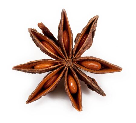 star anise  isolated on a white backgroundの写真素材
