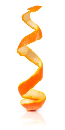orange peel isolated on white backgroundの写真素材