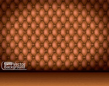Interior with leather walls and wooden parquet のイラスト素材