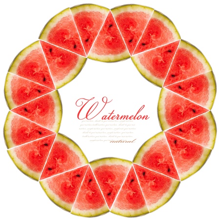 Frame design of the pieces of watermelonの写真素材