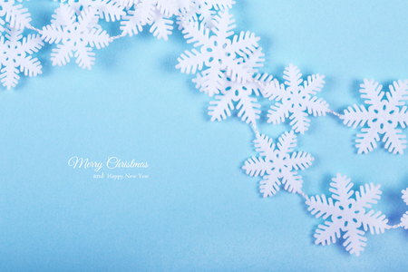 Greeting Card Happy New Year and Merry Christmas. Background of snowflakes.の写真素材