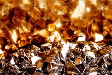 Shiny background. Background of gold particles. New Year, Christmas background for your design.の写真素材