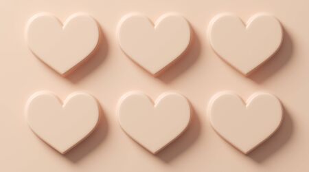Samples of foundation, concealer, tone, in the shape of a heart. Smears of foundation for face.A smears of lipstick. Cosmetic smears of liquid. 3D illustration.の写真素材