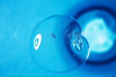 Transparent gel with bubbles close-up.の写真素材