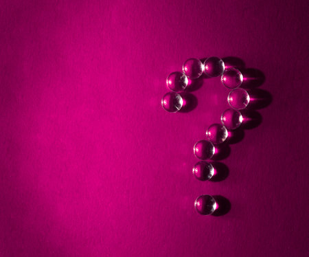Question mark. Abstract banner with a question mark. Question mark made of drops.