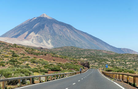 Road to Peak of volcano Teide  Tenerife  Spainの写真素材