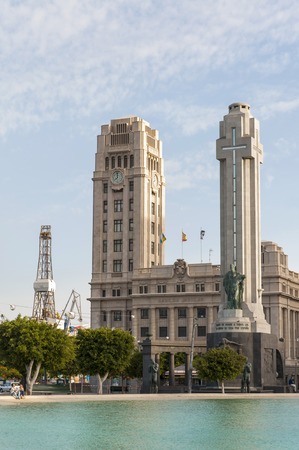 Gas and oil rig platform in the port of Tenerife  Spainのeditorial素材
