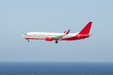 Aircraft on final approach  Southern International Airport of Tenerife