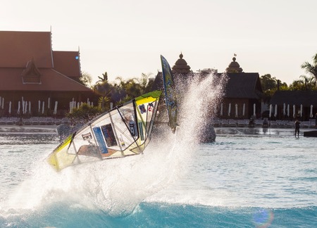 Windsurfing session in Siam park  PWA2014 Tenerifeのeditorial素材