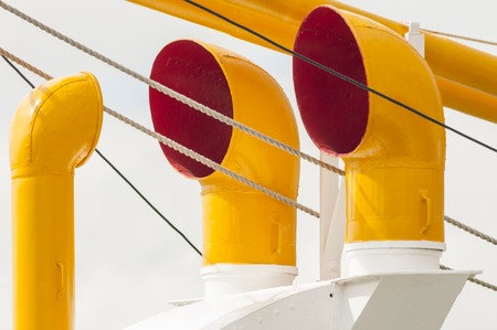 Old ship with a steam engineの写真素材