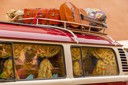 Traveling on classic carsの写真素材