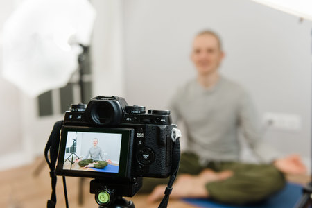 Online yoga meditation, webinar e-learning at home, video conferencing, distant trainings, teaching...