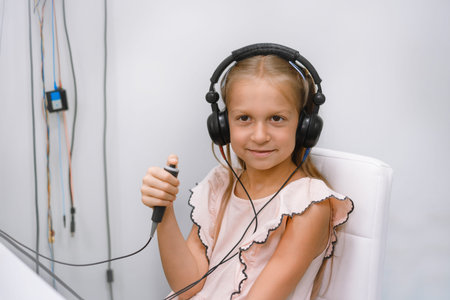 Child audiometry exam in medical clinic