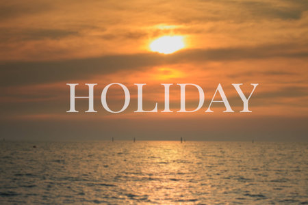 blurred sea at sunset ,concept holidayの写真素材
