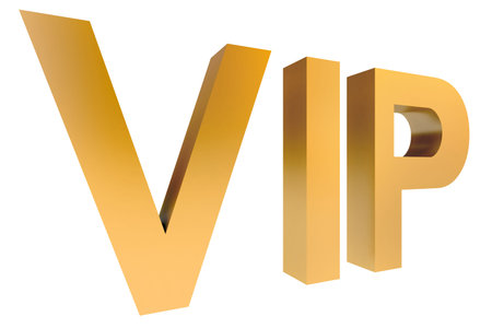 Isolate VIP Gold Font on White Background