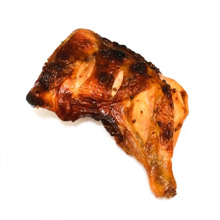 Grilled Chicken Leg Quarter Isolated on White Backgroundの写真素材