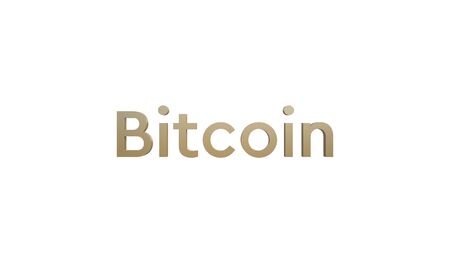 3D Rendering Gold Bitcoin Word on Blackの写真素材