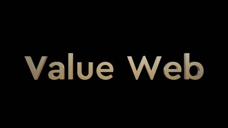 3D Rendering Vulue Web Word Isolated on Black Backgroundの写真素材