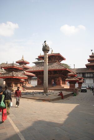 Kathmandu Durbar Square Nepal-November 10,2012 with Flock of pigeonsのeditorial素材