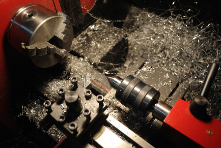 Lathe machine and aluminiumの写真素材