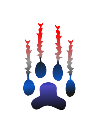 Animal paw scratch. Monster claw vector.のイラスト素材