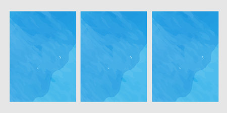 Blue watercolor background set. Abstract vector illustration. Can be used for wallpaper, web page background, web banners.の写真素材