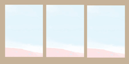 Set of two abstract hand drawn watercolor backgrounds. Pastel colors.の写真素材