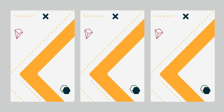 Set of vertical banners with geometric elements. Vector illustration.の写真素材