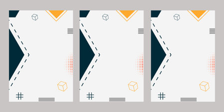 Set of vertical banners with geometric shapes. Vector illustration.の写真素材