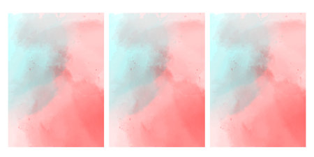 Set of watercolor hand painted backgrounds. Vector illustration. Abstract background.の写真素材